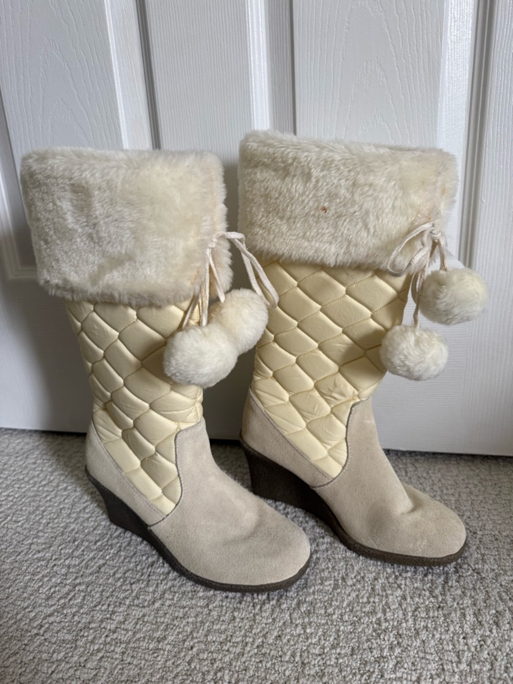 Colin Stuart boots shoes size 6 cream holiday winter
